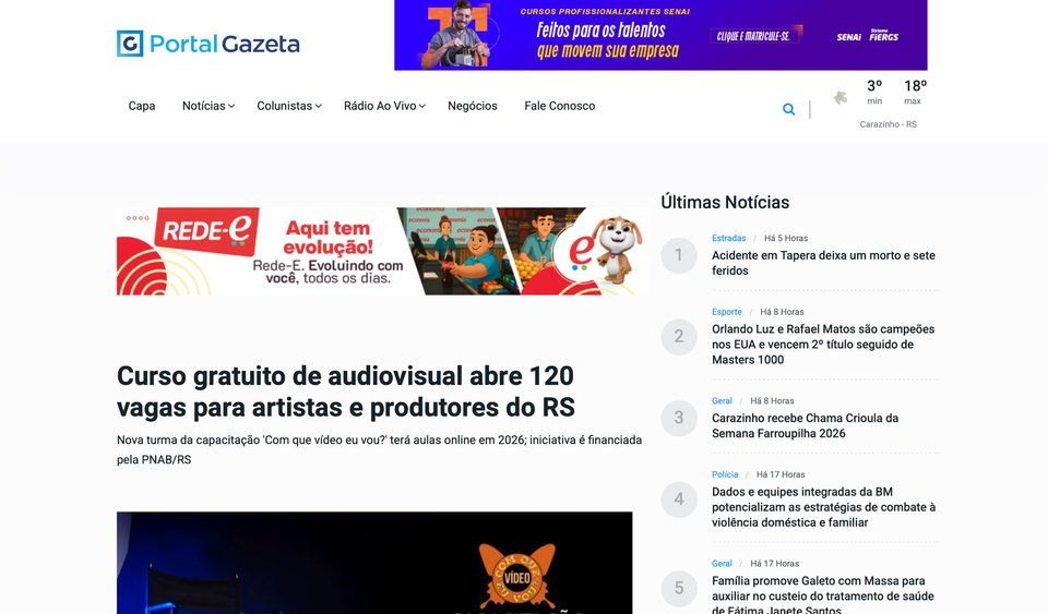 Evidência documental da publicação