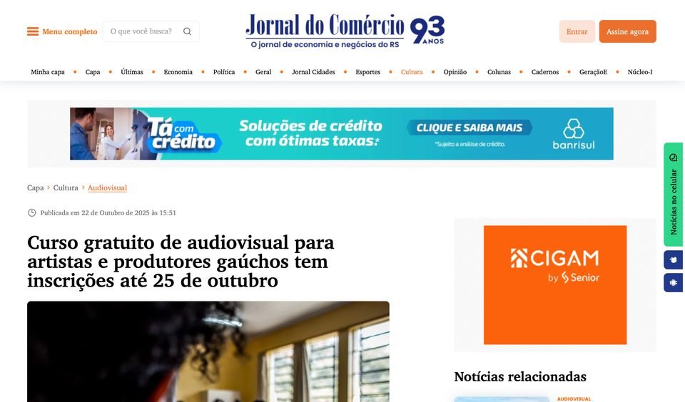 Evidência documental da publicação