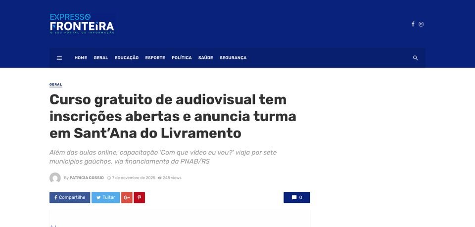 Evidência documental da publicação