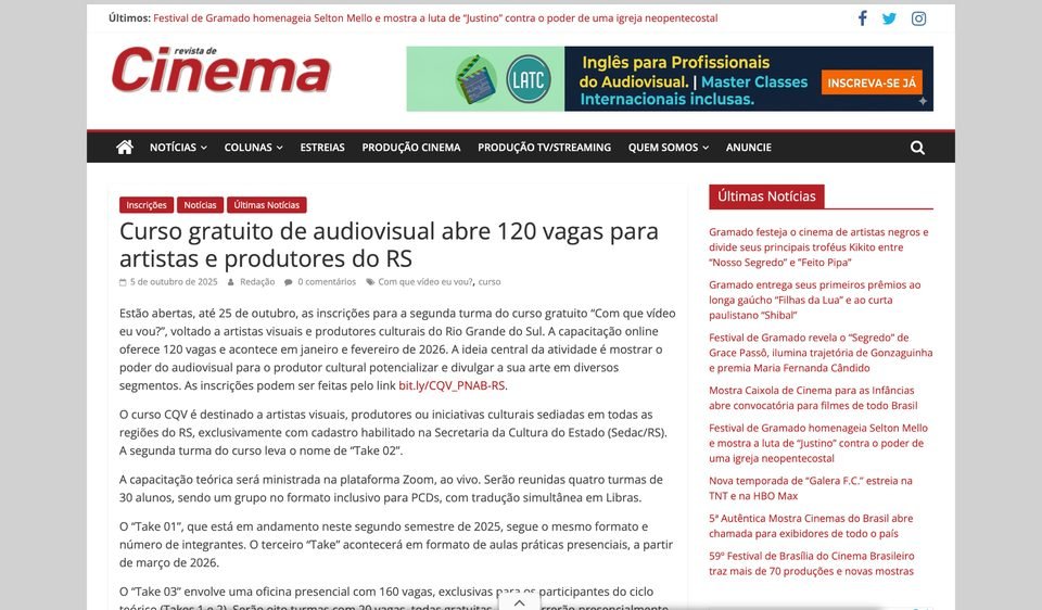 Evidência documental da publicação